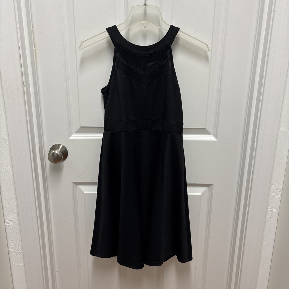Nickie Lew Girls Black Halter Style Dress Sheer Cutouts‎ Formal Dress - Size 14